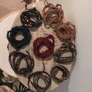 9 Boho Beaded Wrap Bracelets.